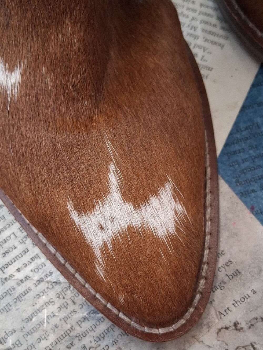 Myra Bag Brown and White Cowhide Slingback Mules - Picture 2 of 6